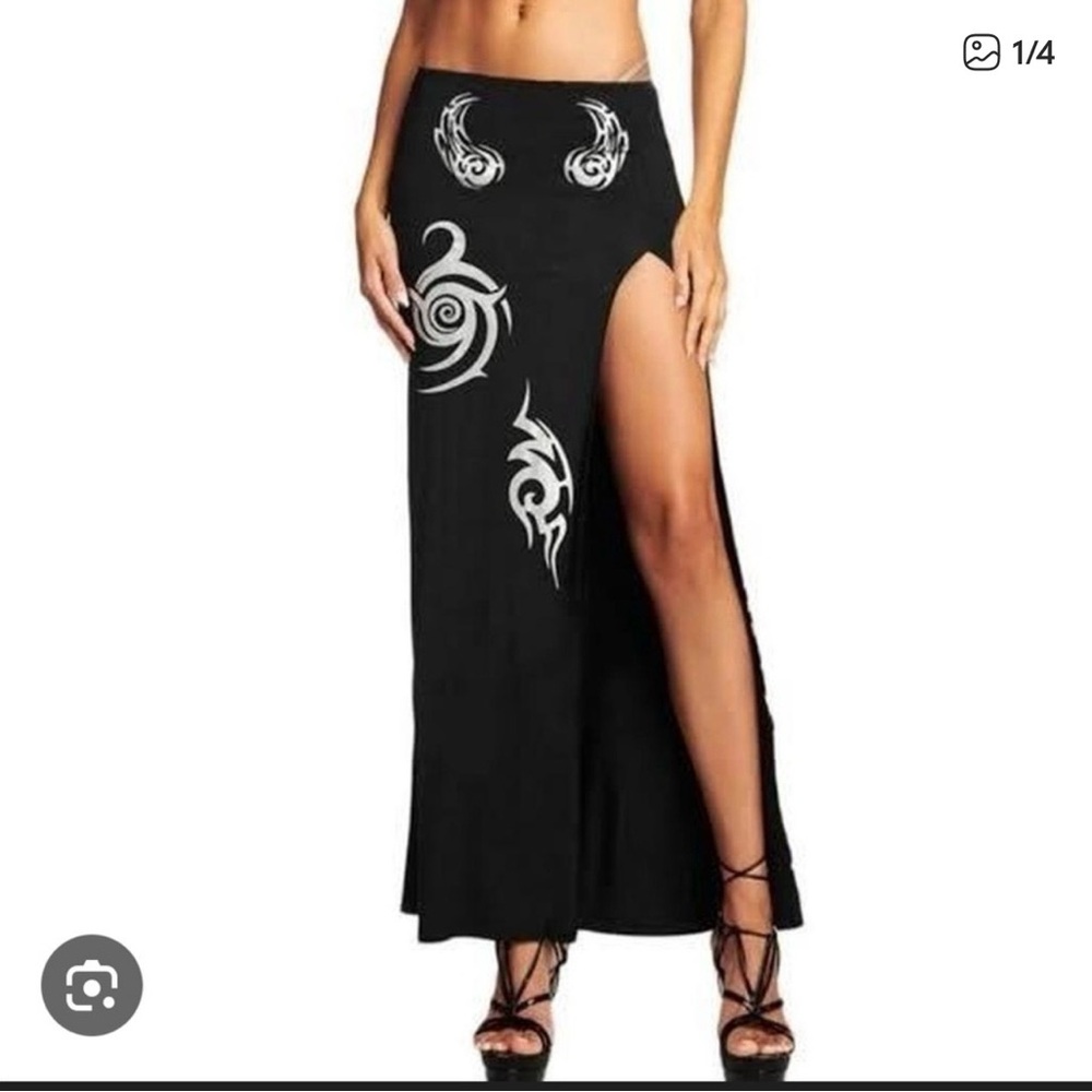 I.AM.GIA Size S, Black - Tribal Print Maxi Skirt